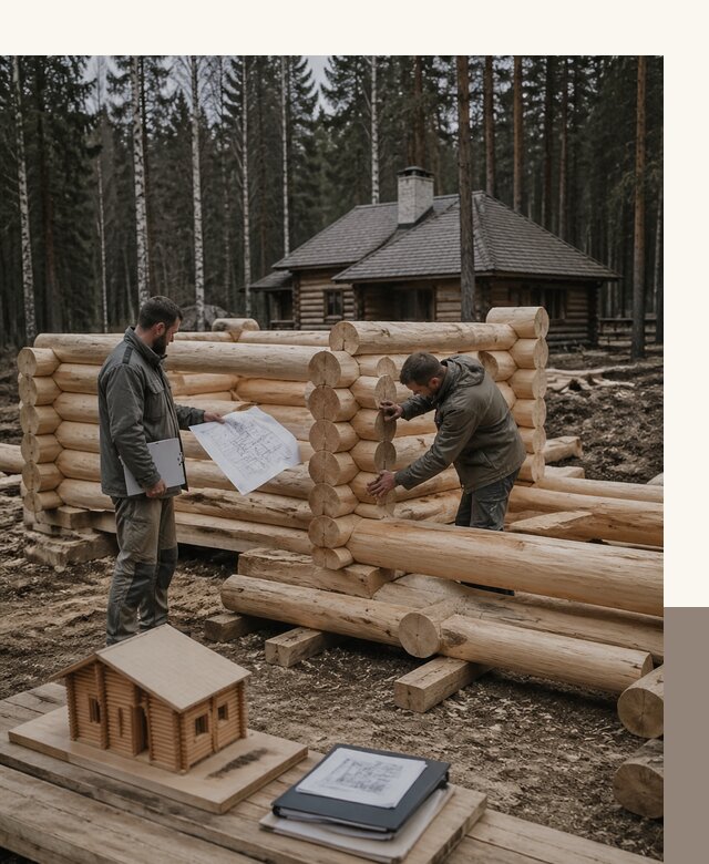 Проектирование и строительство домов из бревна в Волхове
